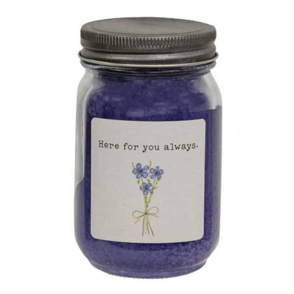 CWI Gifts Here For You Always Lilac Pint Jar Candle G20353