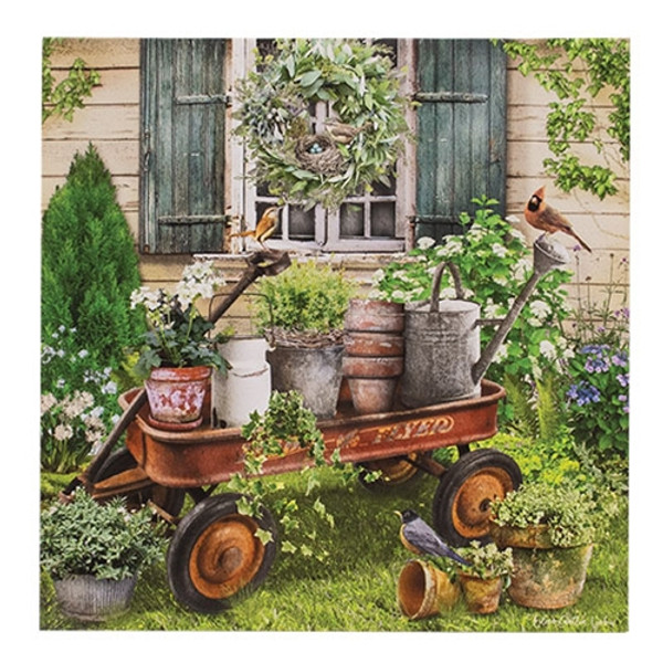CWI Gifts Vintage Garden Wagon Canvas Print G20565