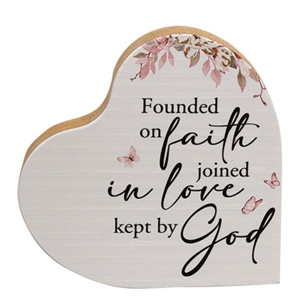 CWI Gifts Founded On Faith Heart Block G24264