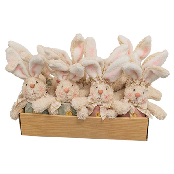CWI Gifts Chenille Boy Or Girl Easter Bunny Ornament 2 Assorted (Pack Of 2) G2719760