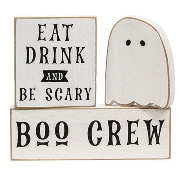 CWI Gifts Set Of 3 Boo Crew Blocks G37177