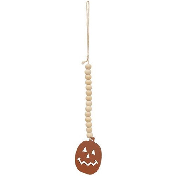 CWI Gifts Natural Beaded Jack O Lantern Ornament G37291