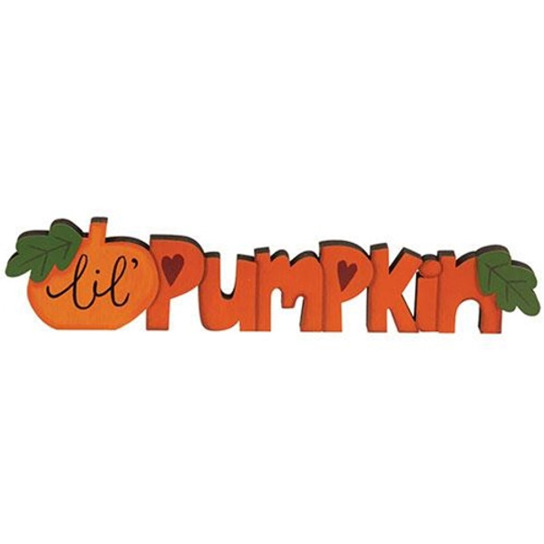 CWI Gifts Lil Pumpkin Wooden Cutout Word Sitter G37481