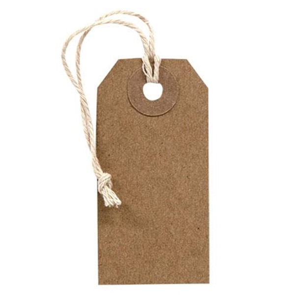 CWI Gifts Set Of 12 Small Kraft Paper String Tags G37563