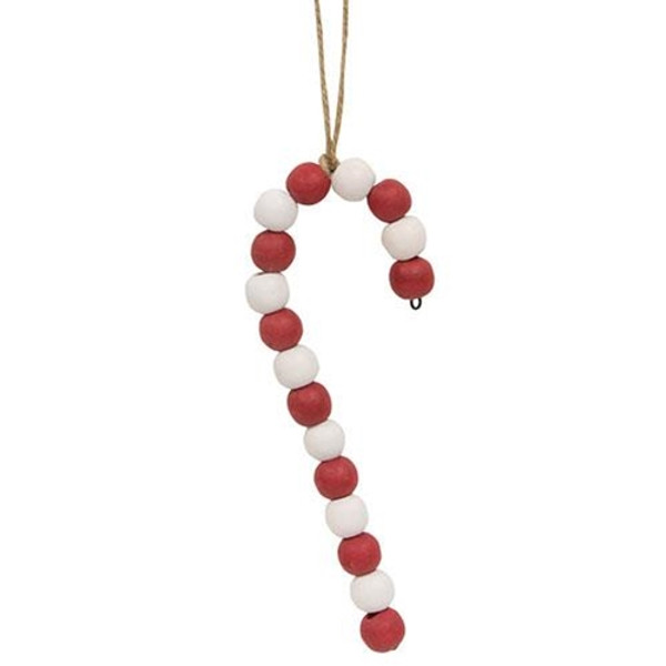 CWI Gifts Large Wooden Bead Candy Cane Ornament G37564