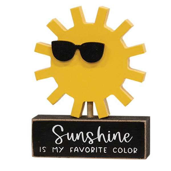 CWI Gifts Sunshine Is My Favorite Color Wooden Sitter G37711