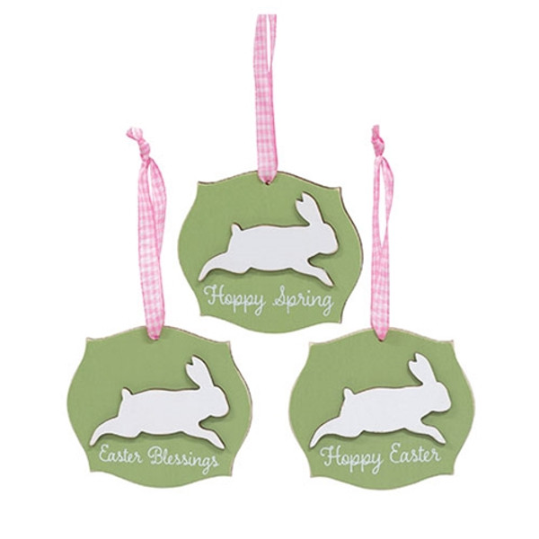 CWI Gifts Hoppy Easter Bunny Blessings Ornament 3 Assorted (Pack Of 3) G37723