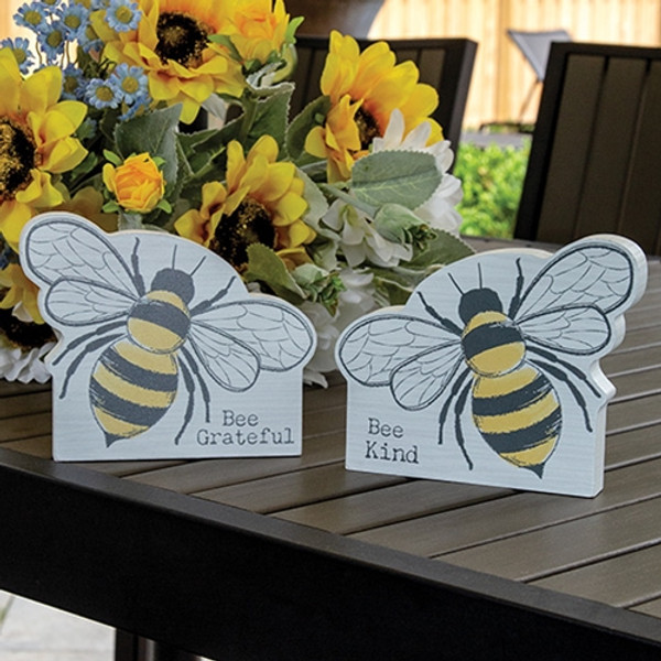 CWI Gifts Bee Kind/Grateful Bee Sitter 2 Assorted (Pack Of 2) G37778