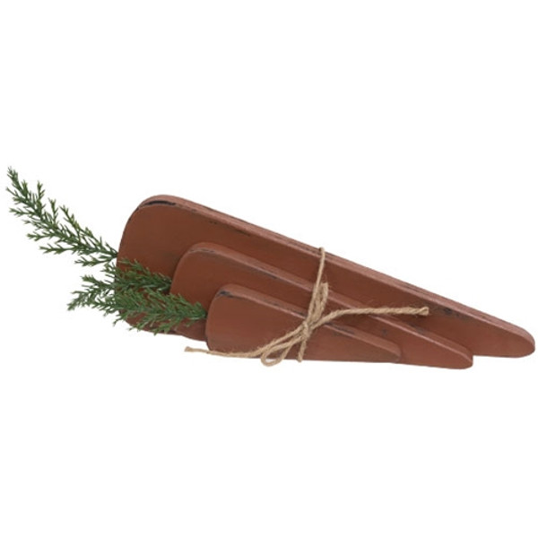 CWI Gifts Set Of 3 Chunky Wooden Carrot Bundle G37796