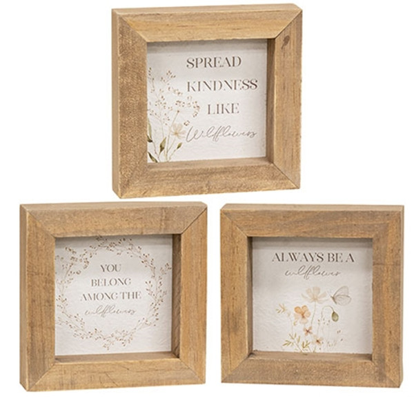 CWI Gifts Wildflower Sayings Mini Frame 3 Assorted (Pack Of 3) G37822