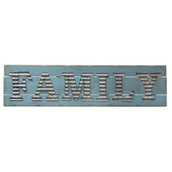 CWI Gifts Galvanized Family Sign G65008