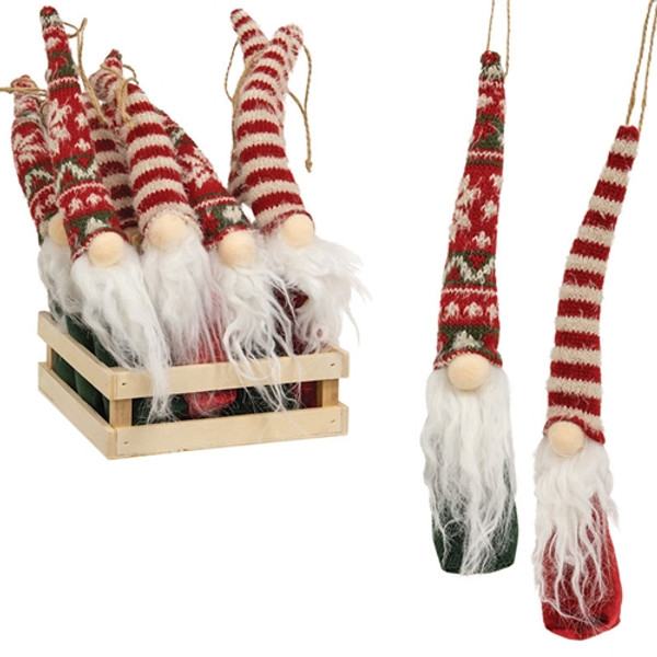 CWI Gifts Nordic Sweater Gnome Ornament 2 Assorted (Pack Of 2) GADC4317