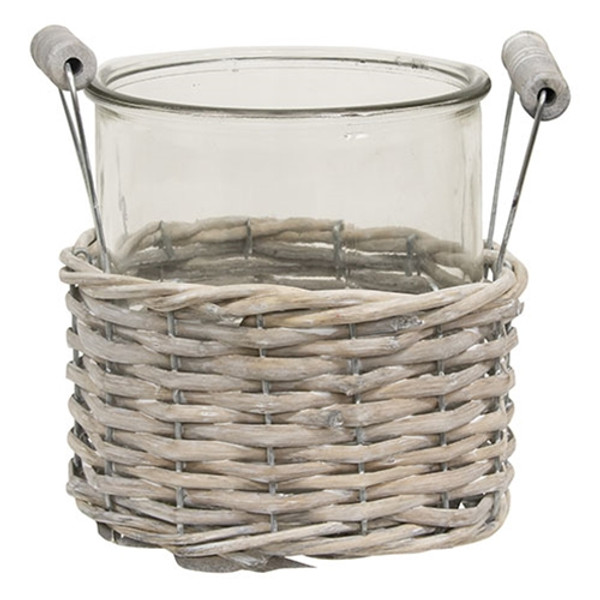 CWI Gifts Medium Gray Willow Basket & Vase GBB9S4561