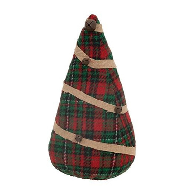 CWI Gifts Stuffed Green & Red Plaid Christmas Tree 9" GCS38870