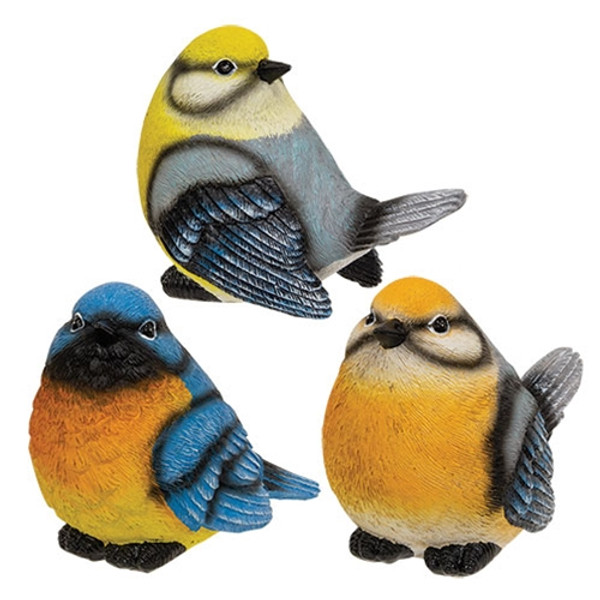 CWI Gifts Large Resin Multicolored Bird 3 Assorted (Pack Of 3) GE24184