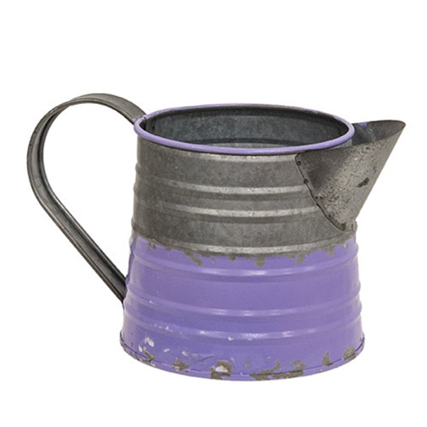 CWI Gifts Mini Violet & Galvanized Metal Water Pitcher GH19S5510A