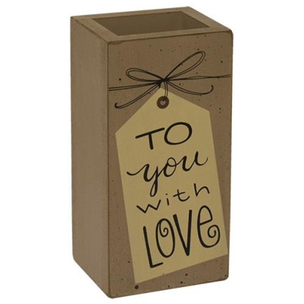 CWI Gifts To You With Love Wood Vase GH33677