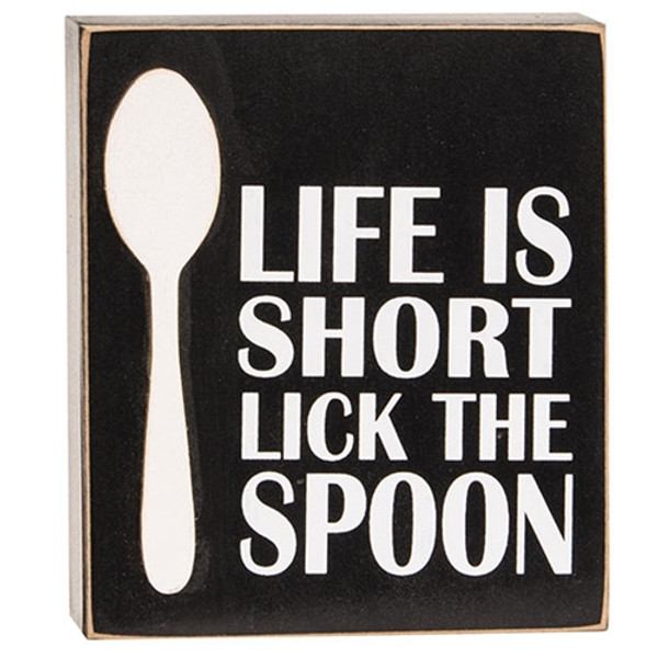 CWI Gifts Life Is Short Lick The Spoon Box Sign GH37667