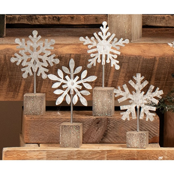 CWI Gifts Small Galvanized Snowflake Photo Clip 4 Assorted (Pack Of 4) GHY02634