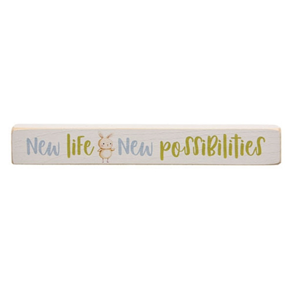 CWI Gifts New Life New Possibilities Painted Wood Block 12" GPR8007