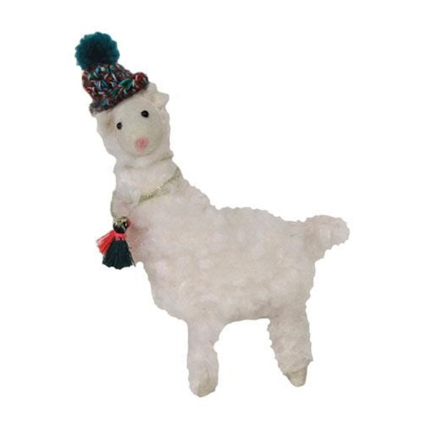 CWI Gifts Felted Fluffy Llama With Beanie Hat GQHT2617