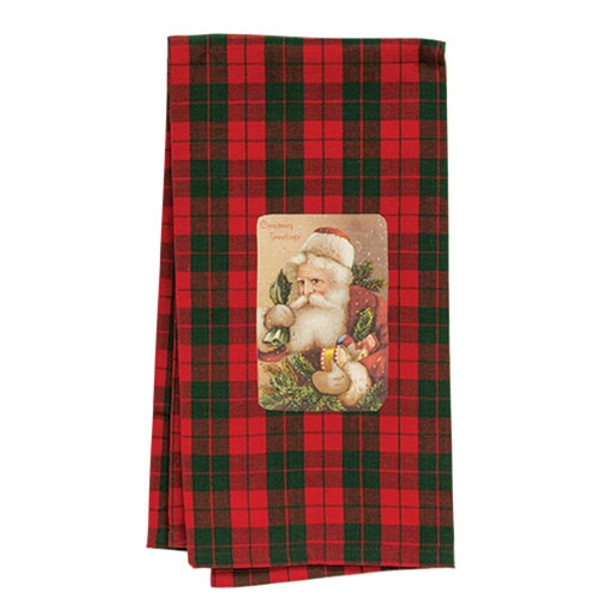 CWI Gifts Christmas Greetings Santa Dish Towel GRJ954
