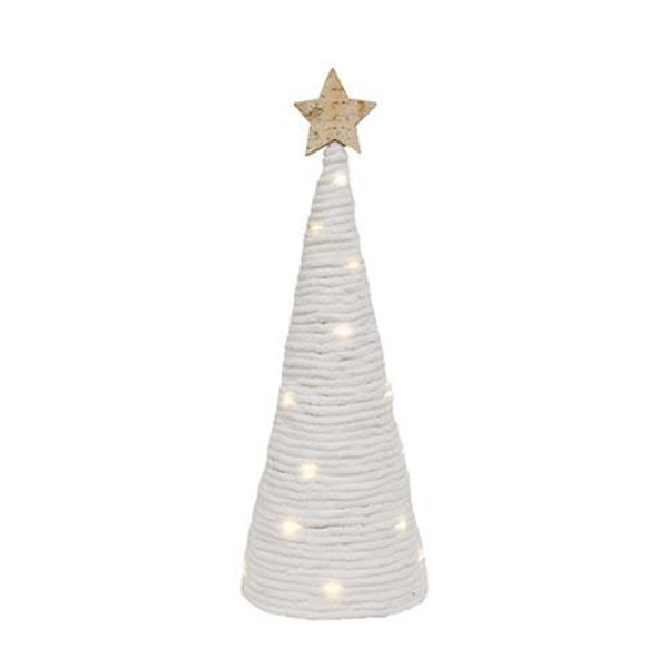 CWI Gifts White Yarn Christmas Tree With Led Lights Large GSHN5111