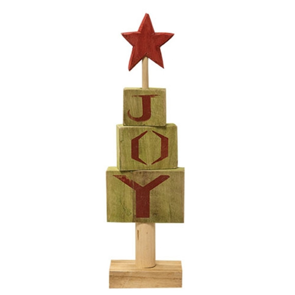 CWI Gifts Joy Block Wooden Christmas Tree GSYA3002