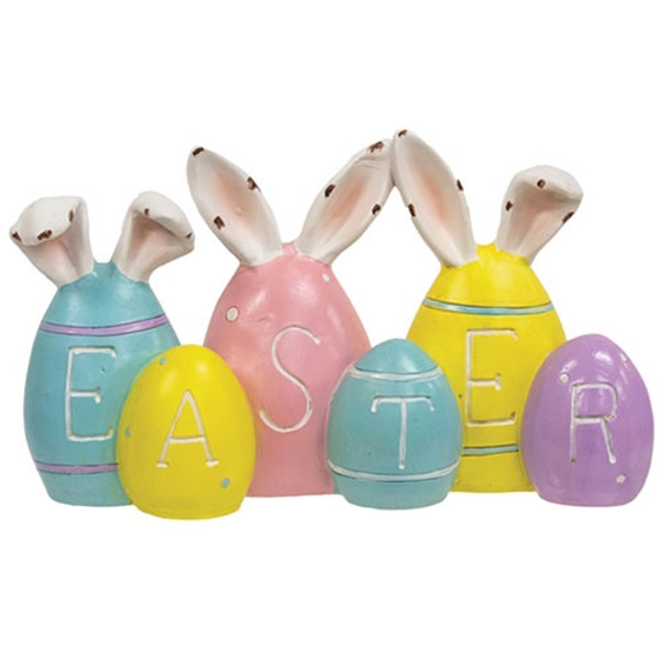 CWI Gifts Easter Bunny Ears Resin Sitter GZOE5313