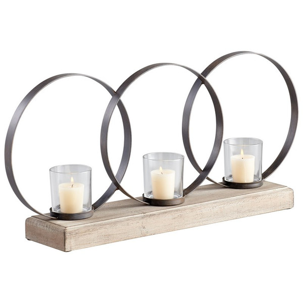 Cyan Ohhh Three Candle Candleholder 05084