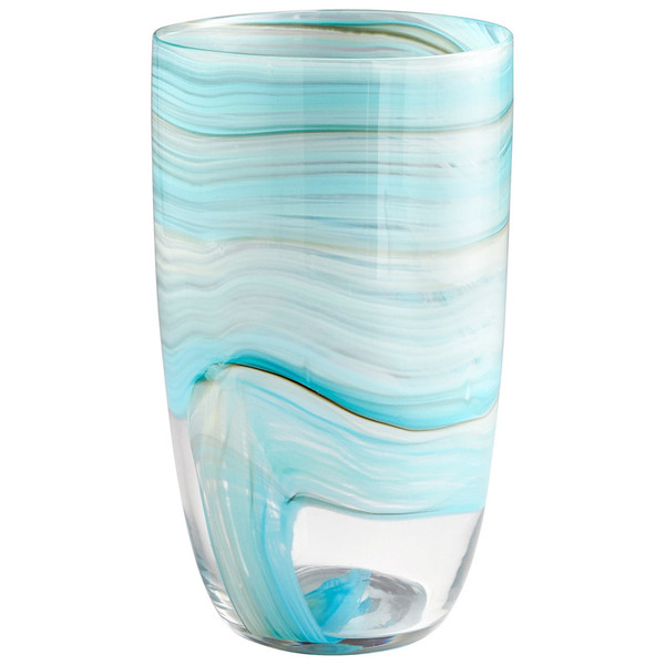 Cyan Large Sky Swirl Vase 09453