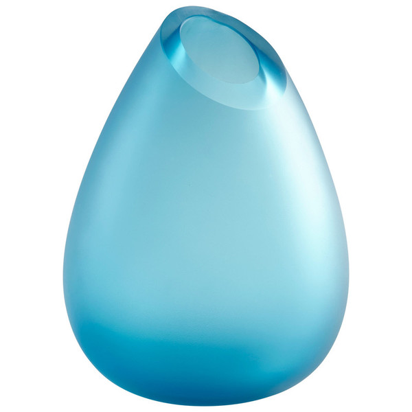 Cyan Medium Water Drop Vase 09544