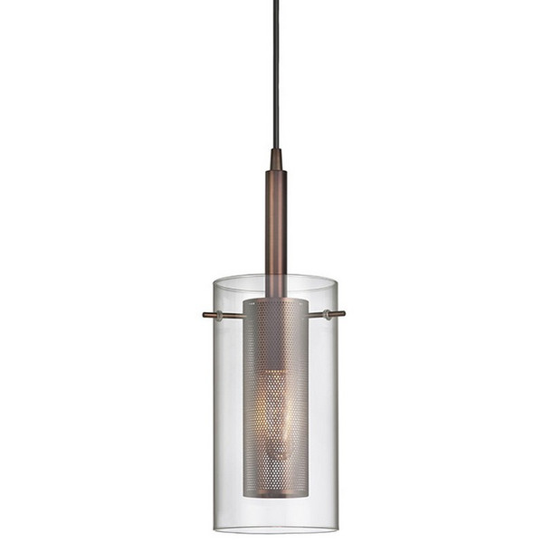 1-Light Metal and Glass Pendant - Oil Brushed Bronze 30961-CM-OBB