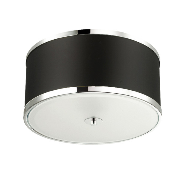 3 Light Incandescent Flush Mount ZUR-153FH-PC-BK By Dainolite