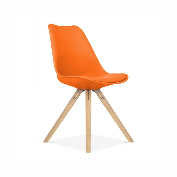 Viborg Pyramid Orange Side Chair Natural Base (Set of 2) LS-1000-ORANAT