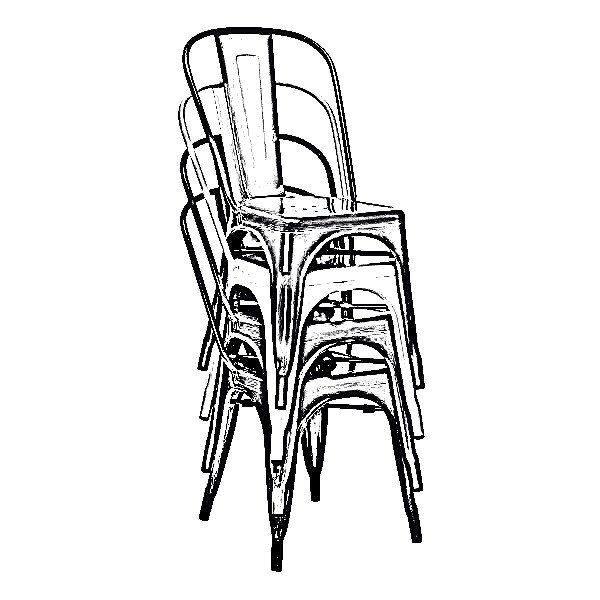 Dreux Tolix Rose Gold Steel Side Chair (Set of 4) LS-9000-CRGLD