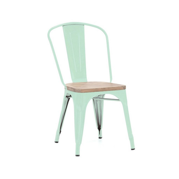 Dreux Tolix Matte Mint Light Elm Wood Side Chair (Set of 4) LS-9000-PEPLW