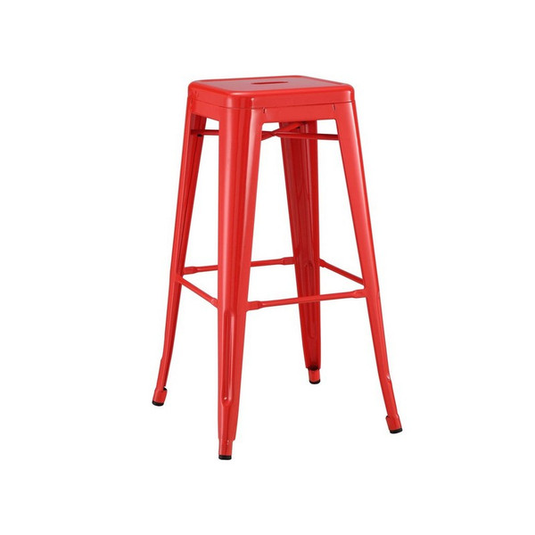 Dreux Tolix Glossy Red Steel Barstool (Set of 4) LS-9100-RED