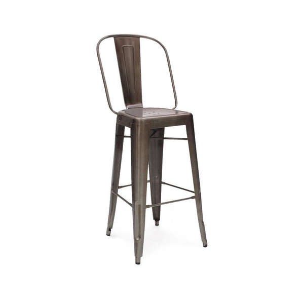 Dreux Tolix Rustic Matte Steel Bar Chair 30 Inch (Set of 4) LS-9101-RMT