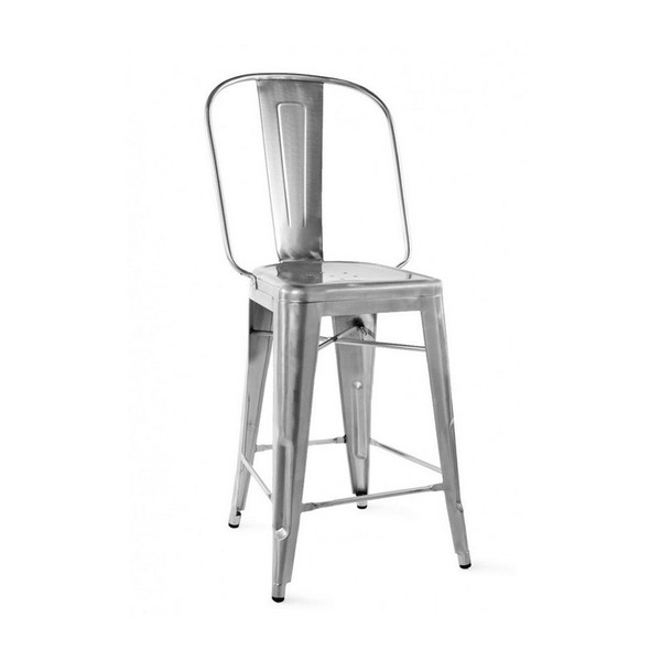 Dreux Tolix Gunmetal Steel Counter Chair 24" (Set of 4) LS-9111-GUN
