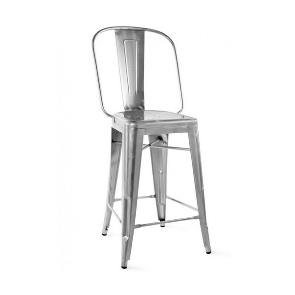 Dreux Tolix Gunmetal Steel Counter Chair 26" (Set of 4) LS-9112-GUN