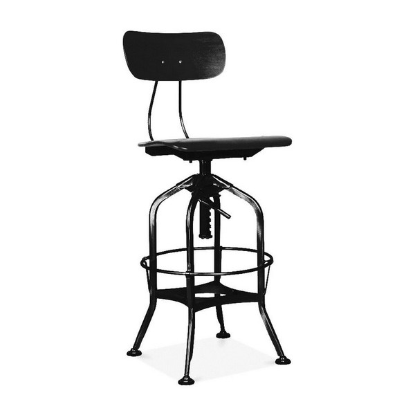 Toledo Black/Black Adjustable High Back Bar Chair LS-9199-BLKBLK