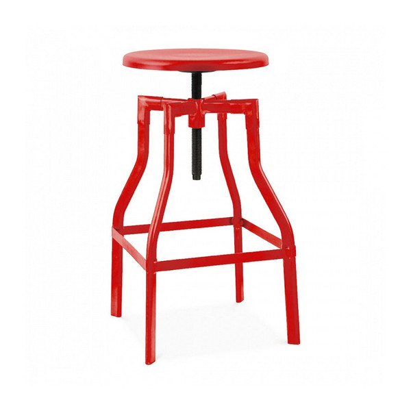 Machinist Glossy Red Adjustable Barstool LS-9201-RED