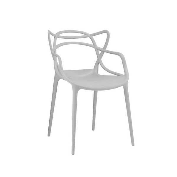 Masters Platinum Modern Stackable Arm Chair (Set of 4) LS-9600-PLT