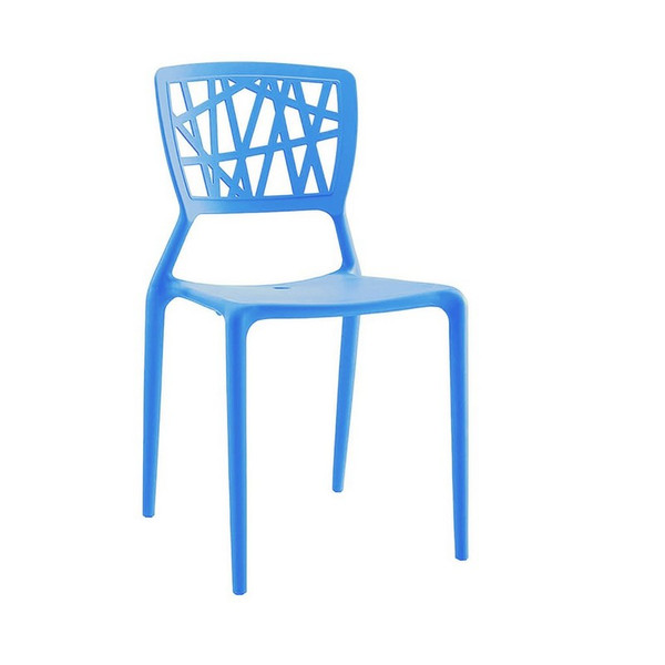 Vocci Blue Modern Stackable Side Chair (Set of 4) LS-9601-BLU