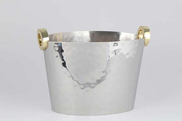 ST444 Nickel And Gold Steel Ring Wine Bucket by Dessau Home