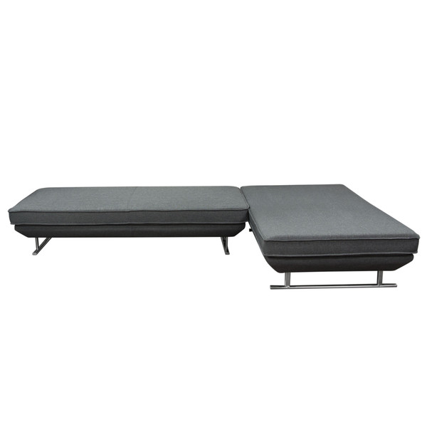 Dolce 2PC Lounge Seating Platforms with Moveable Backrest Supports - Grey Fabric DOLCELG2PCGR2