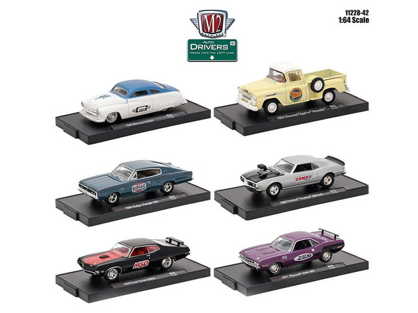 Drivers 6 Cars Set Release 42 In Blister Packs 1/64 Diecast Model Cars by M2 Machines 11228-42