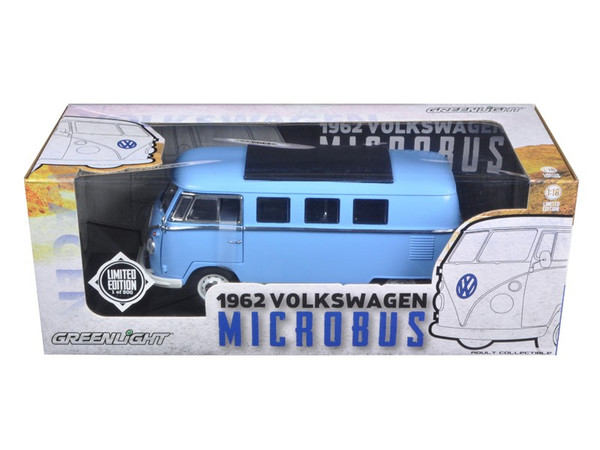 1962 Volkswagen Microbus Blue 1/18 Limited to 300pc by Greenlight 12852B