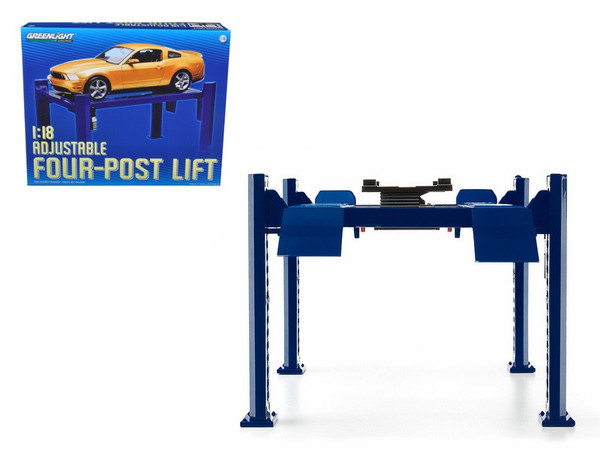 Four Post Lift Blue for 1/18 Scale Diecast Model Cars by Greenlight 12884